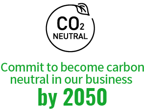 Commit to become carbon neutral in our business by 2050